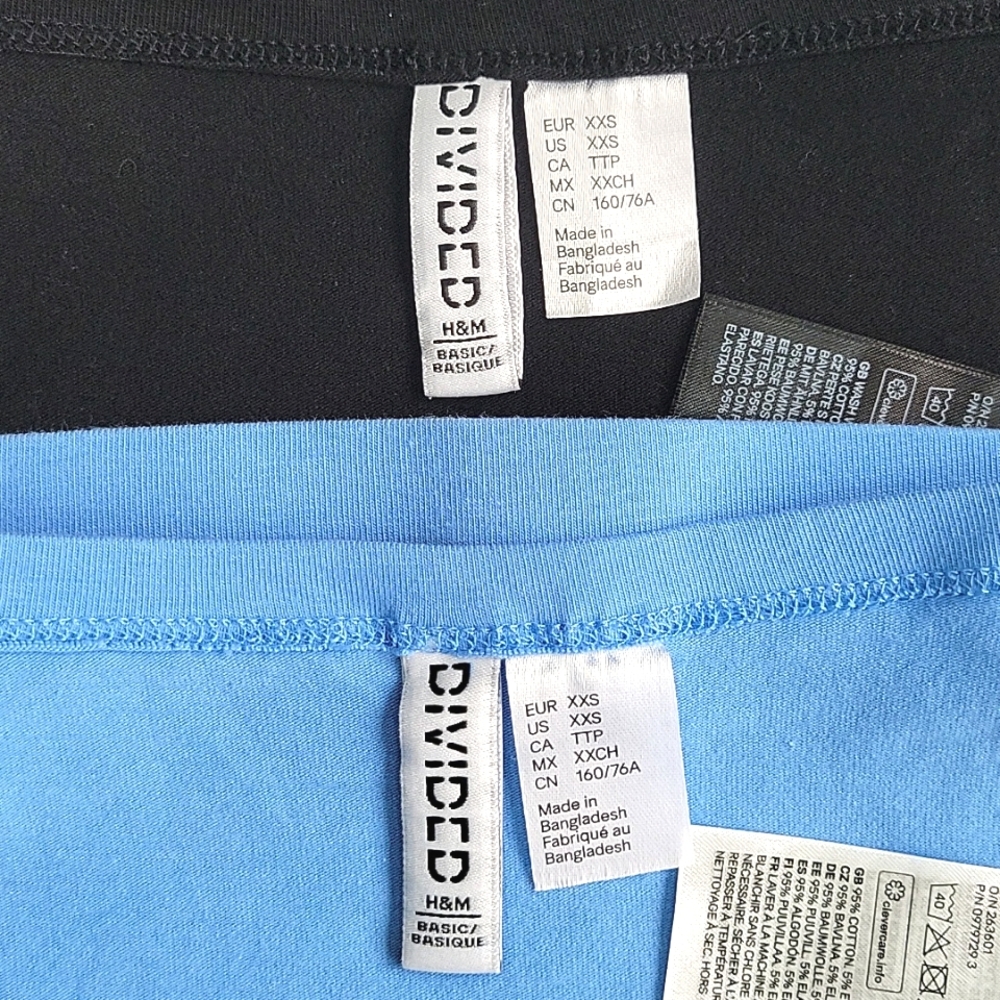 H&M Divided Blue Black Casual Tube Tops size Girls XXS Summer Tank Strapless - Picture 7 of 9